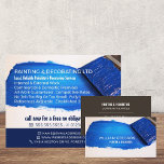 Flyer Publicidade a pincel azul, pincel e decorador<br><div class="desc">Folheto de publicidade de pincel azul,  pintor e decorador pela Loja de Cartão de visita.</div>