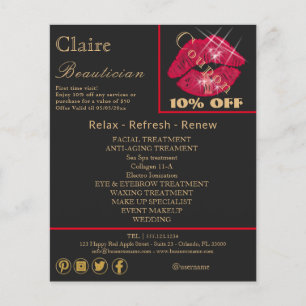 Flyer Publicidade de Lábios vermelhos brilhantes