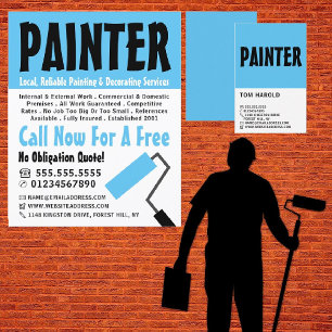 Flyer Publicidade moderna para pintor e decorador