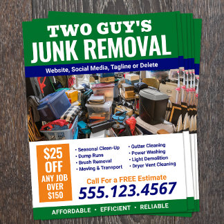 Flyer Publicidade para remoção de lixo