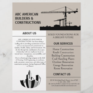 Flyer Publicidade Promocional de Construção e Edificação