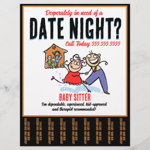 Flyer Puericultura Babysitting da noite da data