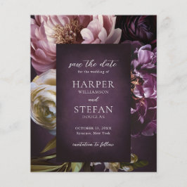 Flyer Purple Fine Art Budget Wedding Save the Date