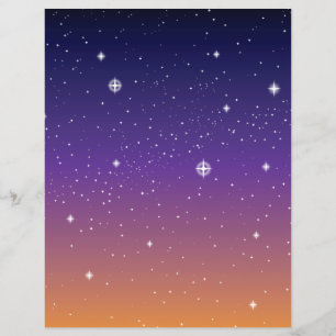 Flyer Púrpura e Dourada Starry Sunset