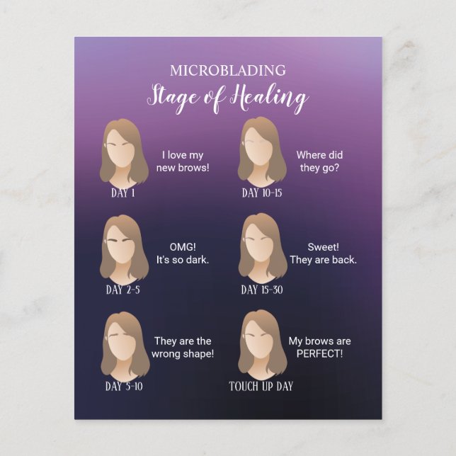 Flyer Púrpura Elegante de Instrução de Pós-Cuidados de M (Verso)