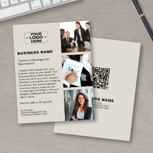 Flyer QR Logo de Foto Personalizado Moderno Negócios Cor