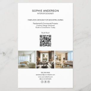 Flyer QR Profissional Branco Personalizado Moderno para