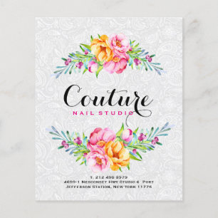 Flyer Quadro colorido do buquê floral das aguarelas