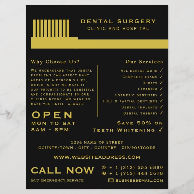 Flyer Qualquer escova de dentes colorida, odontologia, a (Frente)