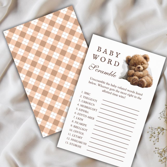 Flyer Quebra-Cabeça de Palavras de Bebê Urso Teddy Adorá (Criador carregado)