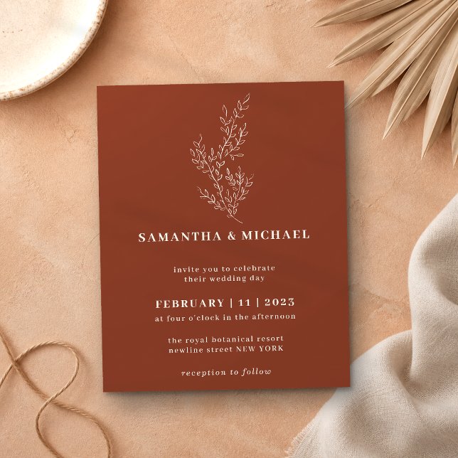 Flyer Queda Floral Boho Terracotta marrom Orçamento botâ (Criador carregado)