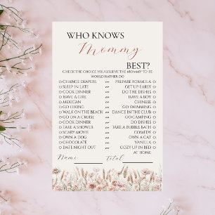 Flyer Quem Conhece Melhor a Mamãe Jogo Floral Boho