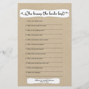 Flyer Quem sabe jogo do chá da noiva o melhor, kraft