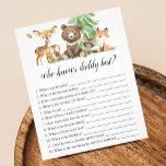 Flyer Quem Sabe O Melhor Chá de fraldas De Animais De Jo<br><div class="desc">Quem sabe mais sobre o pai? o jogo apresenta a ilustração dos animais da floresta.</div>