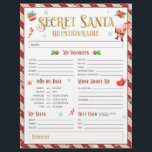 Flyer Questionário de troca de presentes de Natal para P<br><div class="desc">Facilite a oferta com este Questionário de Papais noeis Secretos! Descubra as ideias de presentes perfeitas e adicione diversão à sua troca de feriados.</div>