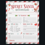 Flyer Questionário de troca de presentes de Natal para P<br><div class="desc">Facilite a oferta com este Questionário de Papais noeis Secretos! Descubra as ideias de presentes perfeitas e adicione diversão à sua troca de feriados.</div>
