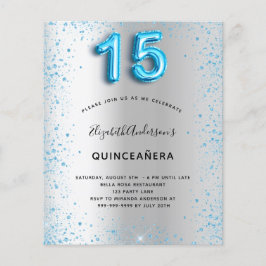 Flyer Quinceanera, convite orçamental para o brilho da p