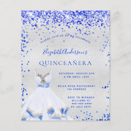 Flyer Quinceanera - convite para o orçamento real de pra