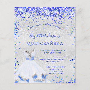 Flyer Quinceanera - convite para o orçamento real de pra