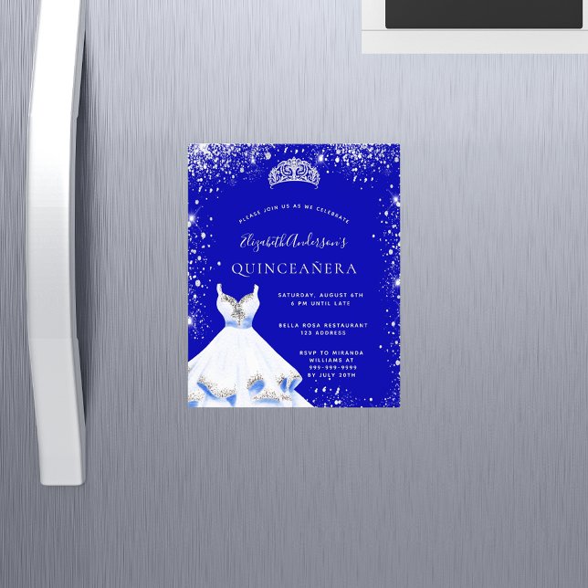 Flyer Quinceanera - orçamento real de roupas de prata az (Criador carregado)
