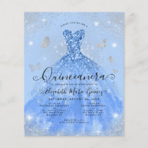 Quinceanera, palhaço de prata azul barato, convida