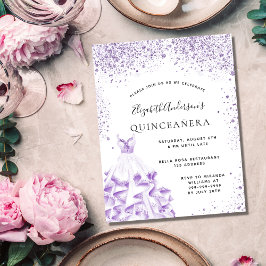 Flyer Quinceanera violet White dress orçamento
