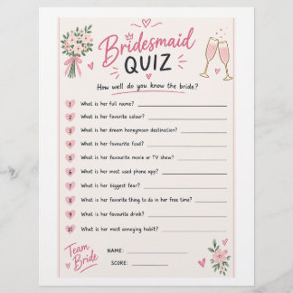 Flyer quiz de madrinha