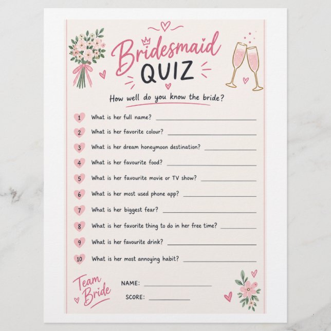 Flyer quiz de madrinha (Frente)