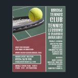 Flyer Racket & Ball, Lições de Tênis/Classes Publicidade<br><div class="desc">Racket & Ball,  Lições/Classes De Tênis,  Folhetos De Publicidade Da Loja Cartão de visita.</div>
