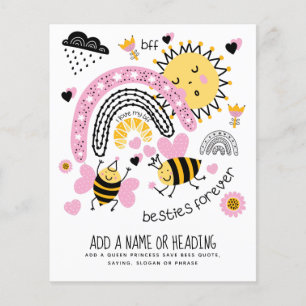 Flyer Rainhas Abelhas Melhores Amigas Para Sempre Lindas