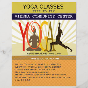 Flyer Raios de Sol Esporte Fitness Poses de Yoga Persona