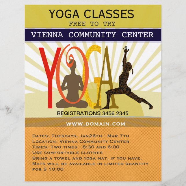 Flyer Raios Sunshine Malhação Yoga Possui Personalizado (Frente)