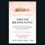 Flyer REABERTURA DE GRÃO| Salão de beleza cor-de-rosa-te<br><div class="desc">Anuncie sua grande reabertura com este design com cores rosa e branca e texto preto. o texto pode ser personalizado.</div>