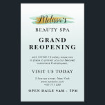 Flyer REABERTURA GRAND | Trendy gold blue belle spa<br><div class="desc">Anuncie sua grande reabertura com esta adorável design com a menta e as cores brancas e o texto preto. o texto pode ser personalizado.</div>