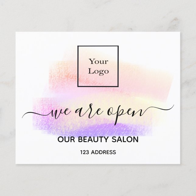 Flyer Reabrindo o salão de beleza leves lascas brancas p (Frente)