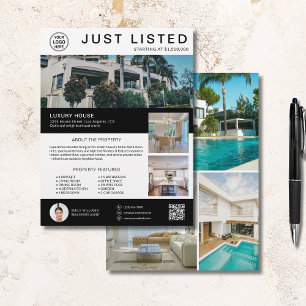 Flyer Real Estate House for Sale Logo Foto QR