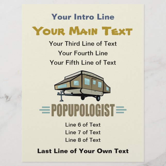 Flyer Reboque de Acampamento Humorístico Dobrável (Frente)