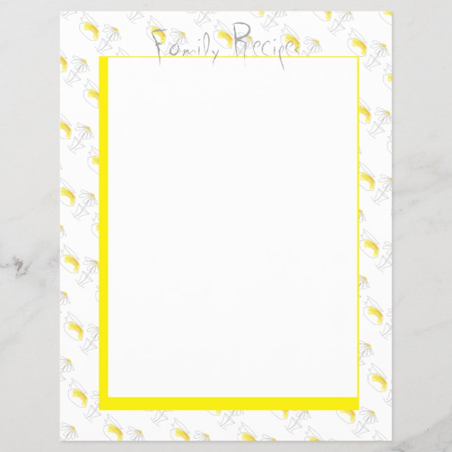 Flyer Recebe Páginas de Notebook Lemons Daisy Kitchen Mo (Frente)