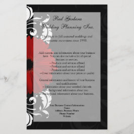 Flyer Red, Black and White Scroll Gerbera Daisy