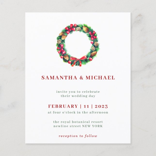 Flyer Red Ornament Winter Christmas (Frente)