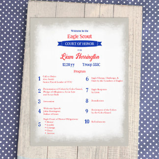 Flyer Red, White, Blue Eagle Court of Honor Program