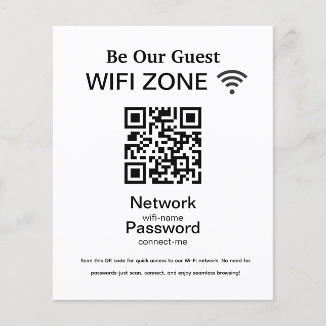 Flyer Rede Wifi | Código QR Análise da Internet para Lig (Frente)