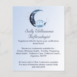 Flyer Reflexologia Azul Lotus Flor Moon Business