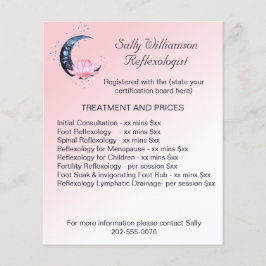 Flyer Reflexologia Cor-de-rosa Lotus Flower Business Mar
