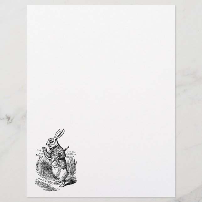 Flyer Relógio do Coelho Branco de Alice no País das Mara (Frente)