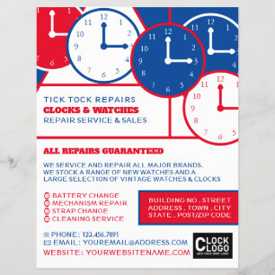 Flyer Relógios de Parede, Publicidade de Relojoeiro