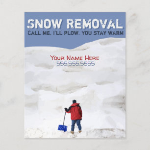 Flyer Remoção da neve. Negócios de Neve.Personalizáv