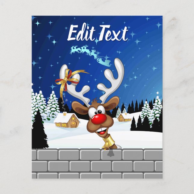 Flyer Rena Fofa Espiando Meme de Natal (Frente)