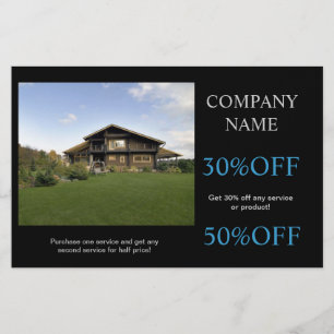 Flyer Renovação paisagens de construção de carpintaria