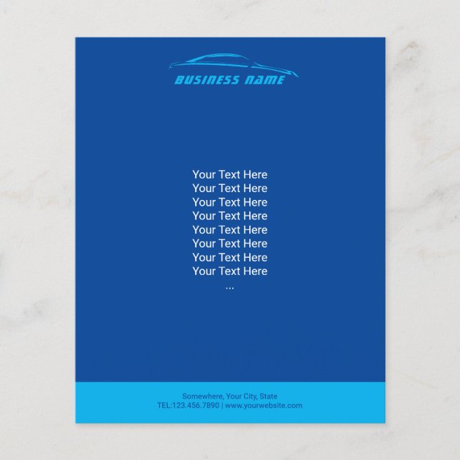 Flyer Reparo Automático de Automóveis Azul Moderno (Frente)